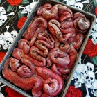 Red Velvet Cinnamon Roll Guts from Kitchen Overlord's Dead Delicious Cookbook